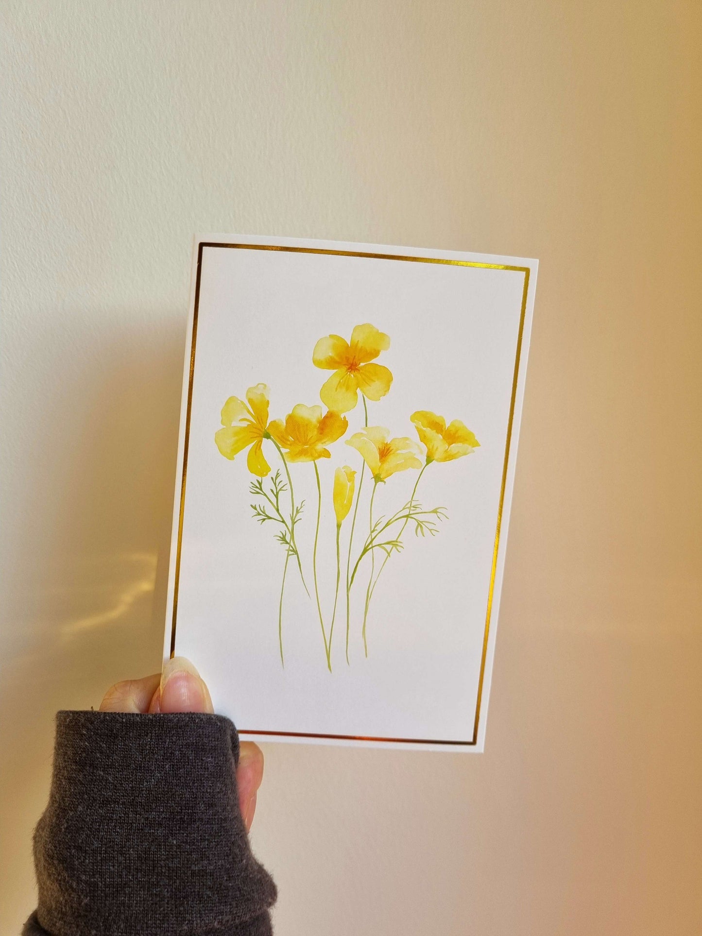 Floral Gold Trim Card
