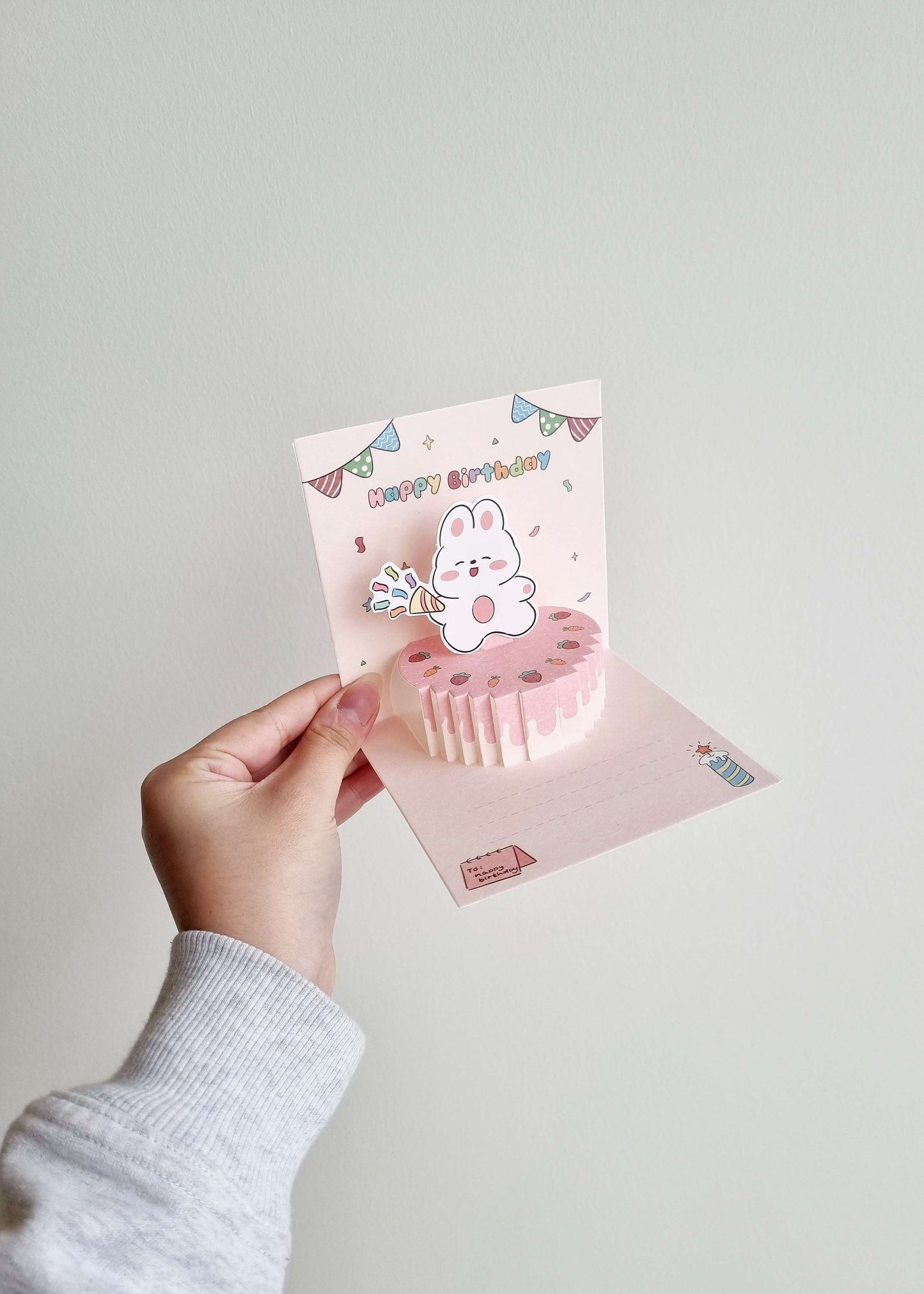 Bunny Birthday Card - Popup