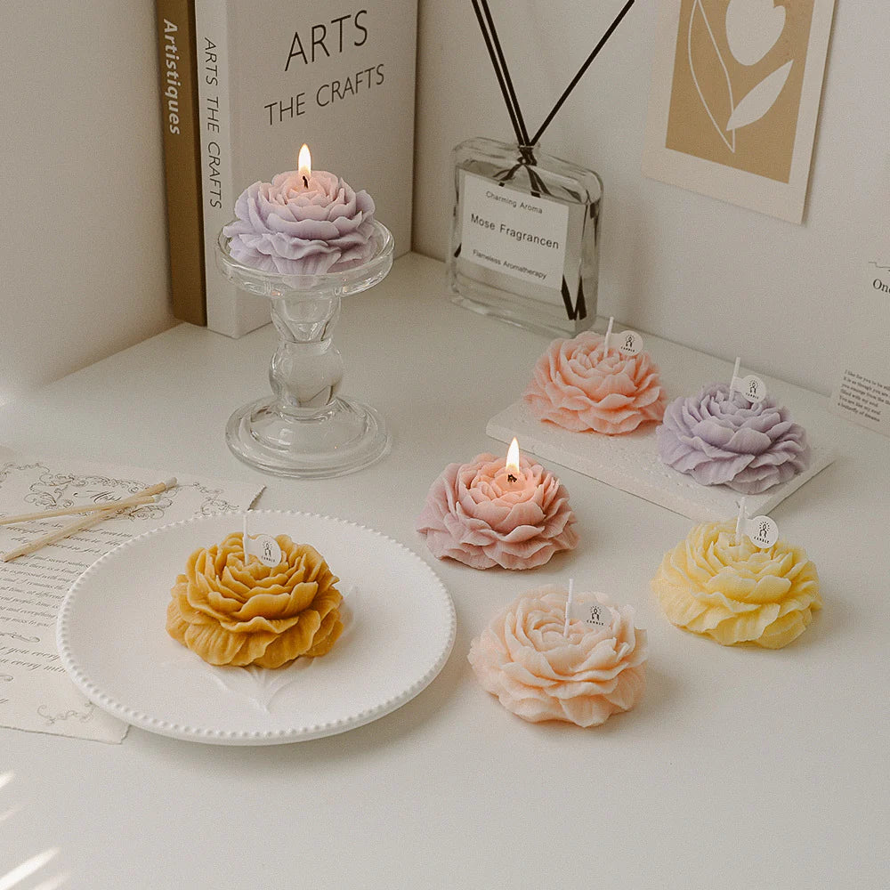 Peony Shaped Scented Candles