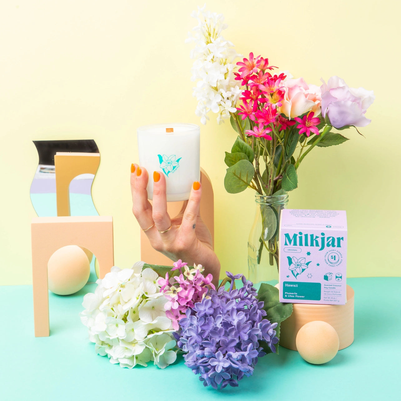 MilkJar - Hawaii - Plumeria & Lilac Coconut Soy Candle