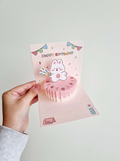Bunny Birthday Card - Popup