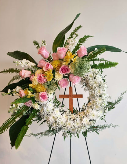 Sympathy Wreath Arrangement - Plentiful