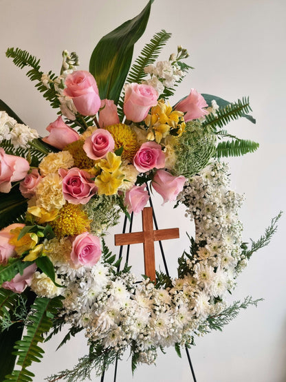 Sympathy Wreath Arrangement - Plentiful