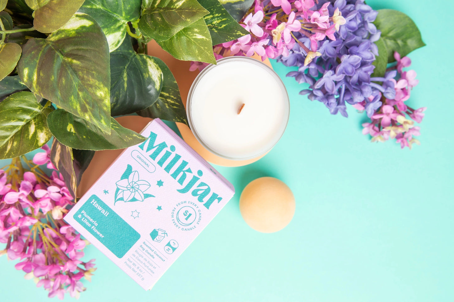 MilkJar - Hawaii - Plumeria & Lilac Coconut Soy Candle