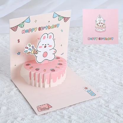 Bunny Birthday Card - Popup