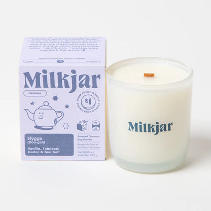 MilkJar - Hygge - Vanilla, Tobacco & Cedar Coconut Soy 8oz Candle