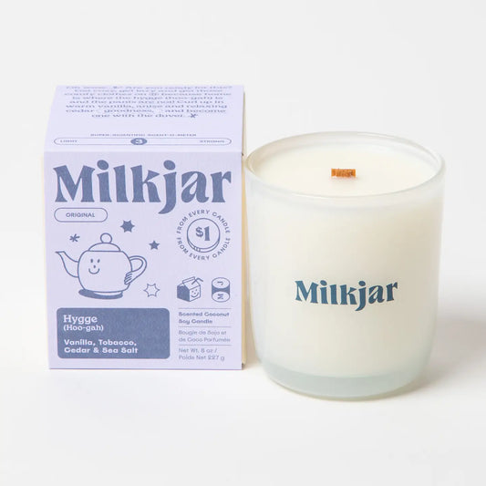 MilkJar - Hygge - Vanilla, Tobacco & Cedar Coconut Soy 8oz Candle