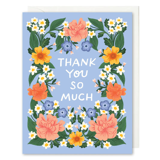 Selah Paper - Blue Flowers Thank You Card