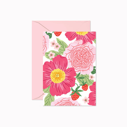 Linden Paper Co - Strawberries and Peonies Mini