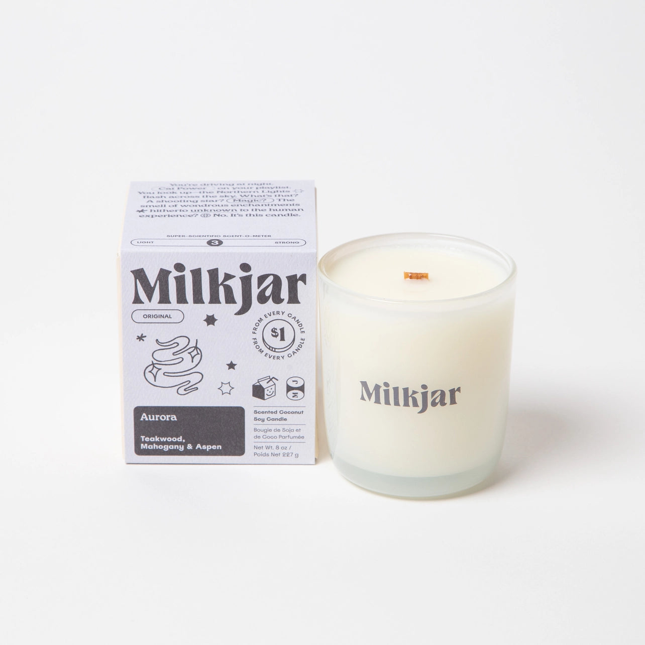 MilkJar - Aurora - Mahogany Teakwood & Aspen Coconut Soy Candle