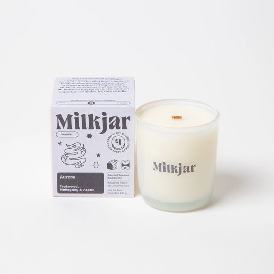 MilkJar - Aurora - Mahogany Teakwood & Aspen Coconut Soy Candle