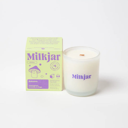 MilkJar - Bohemia - Lemongrass, Lavender & Sage Coconut Soy Candle